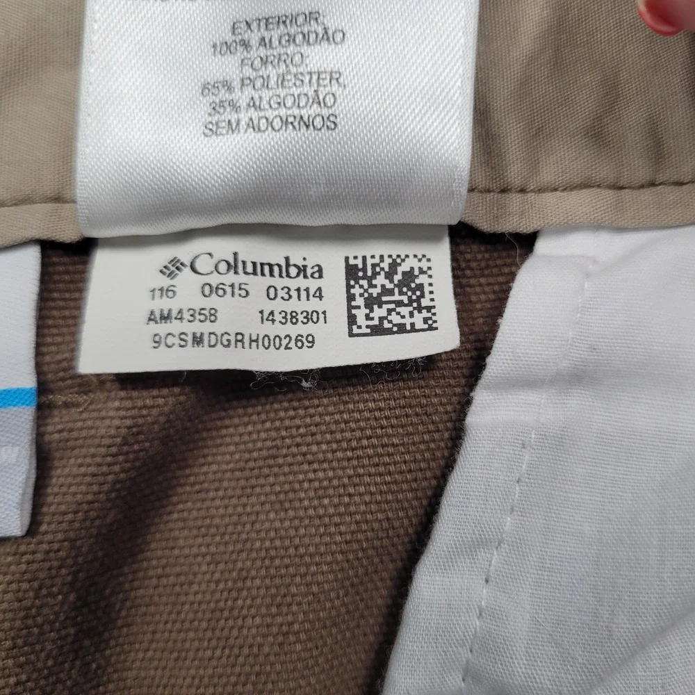 Columbia Mens Brown Roc II Shorts 42W 8L AM4358 Hiking Outdoor Cotton Canvas